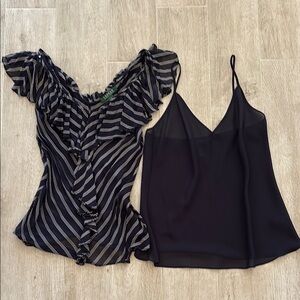 Elegant Black and White Striped Women's Top